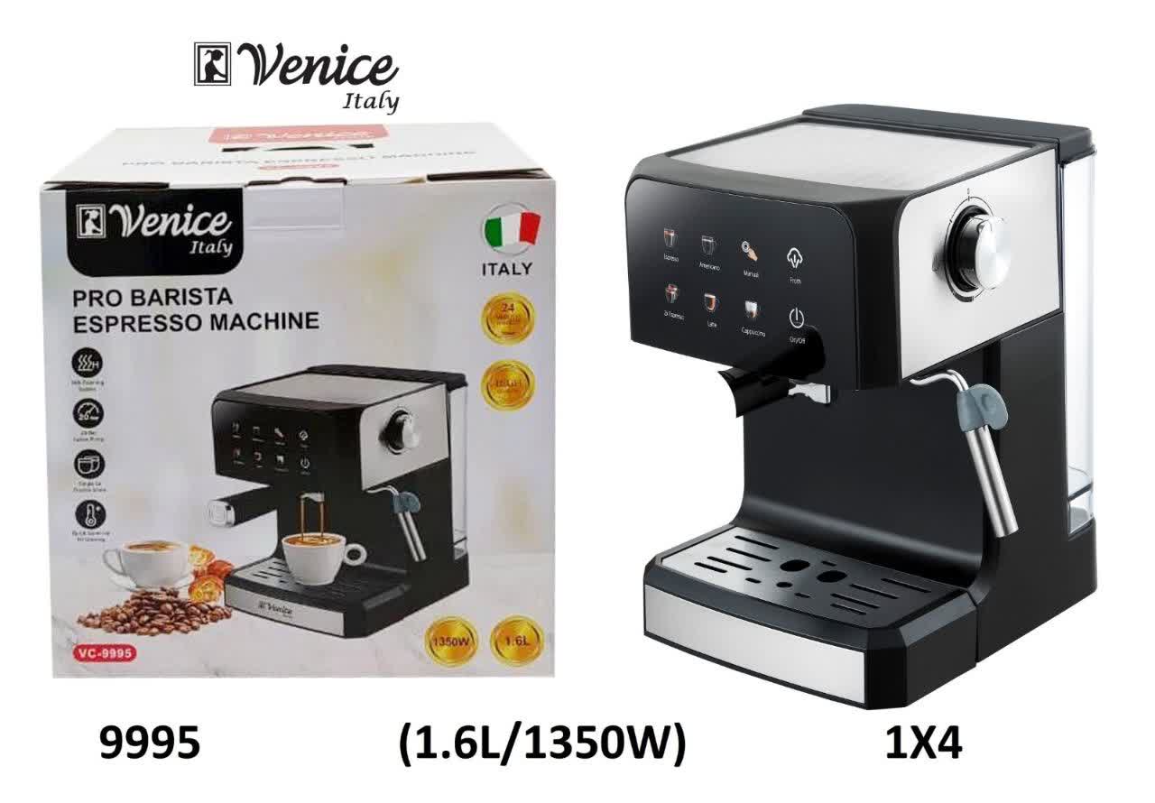 اسپرسو ساز لمسی ونیز ایتالیا، مدل 9995، فشار 20 بار، همراه با کارت گارانتی 24 ماهه شرکتی