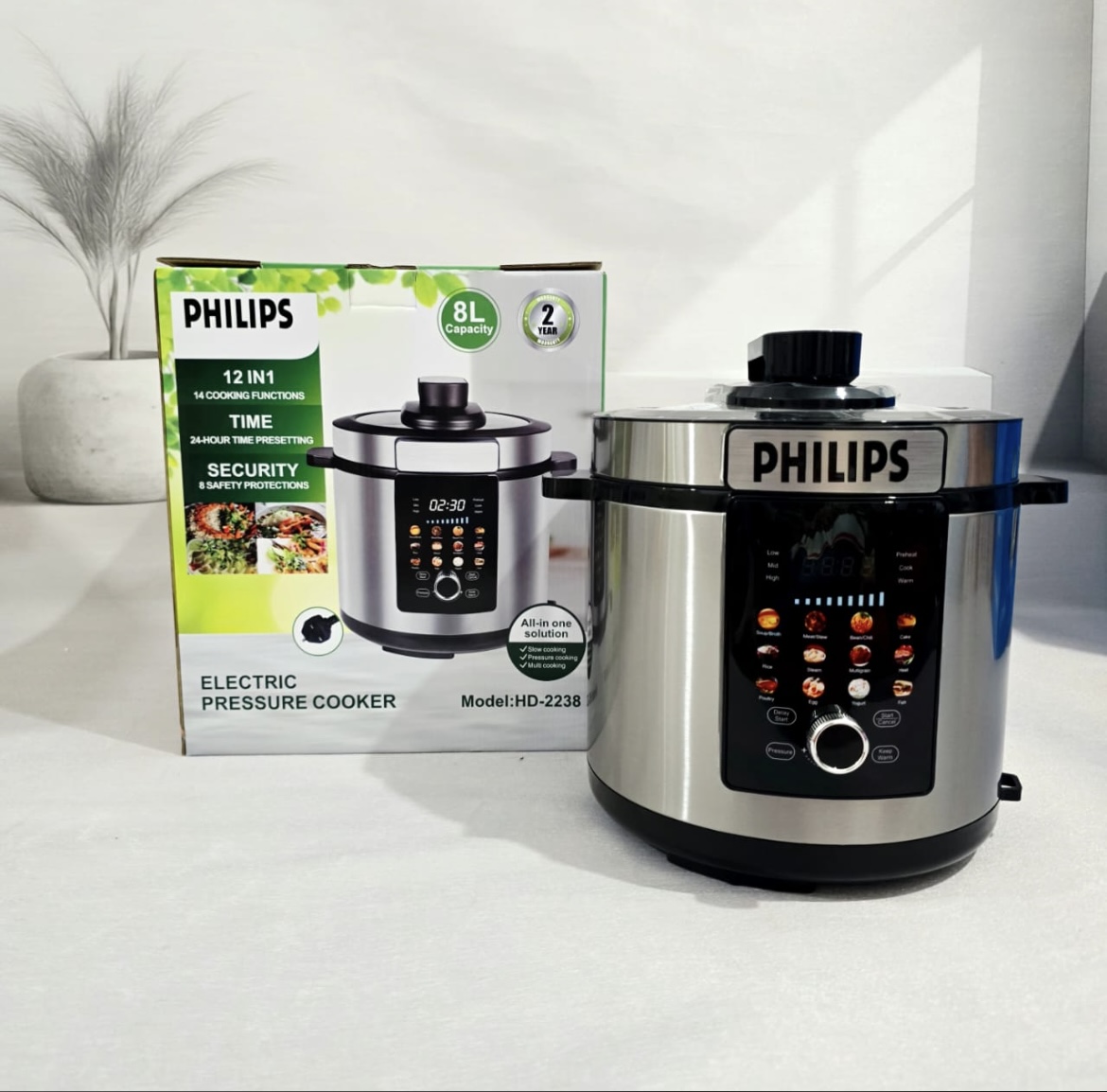 زودپز و پلوپز برقی فیلیپس، ظرفیت 8 لیتر، مدل HD-2238